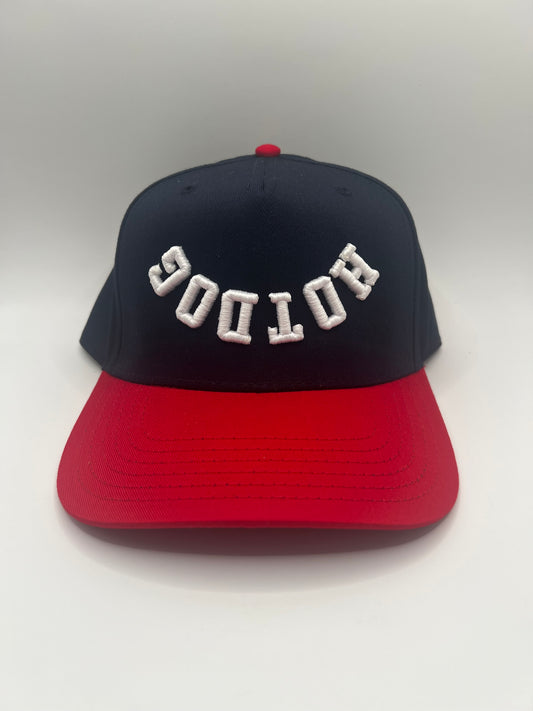 Upside Down Hotdog Hat - Navy/Red